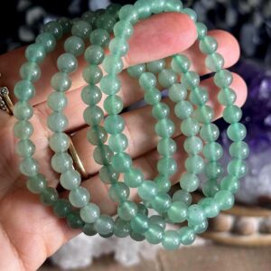 6mm Green Aventurine Bracelet : Minimalist Crystal Gemstone