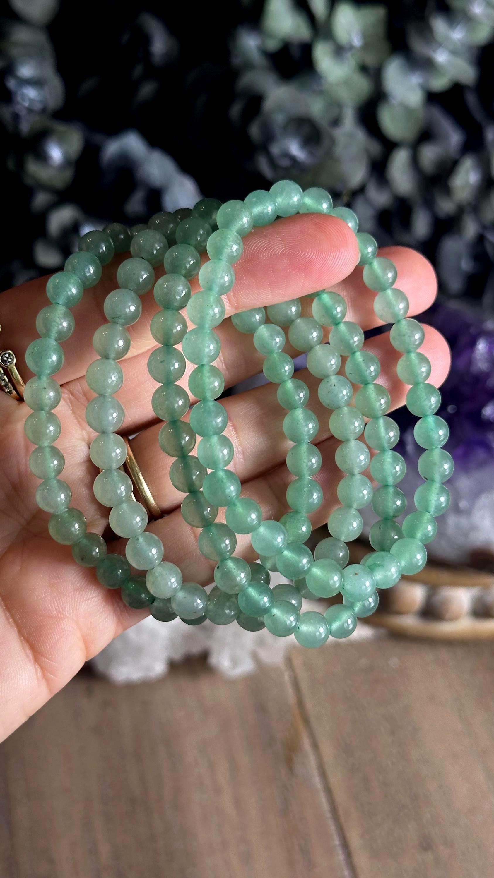 6mm Green Aventurine Bracelet : Minimalist Crystal Gemstone