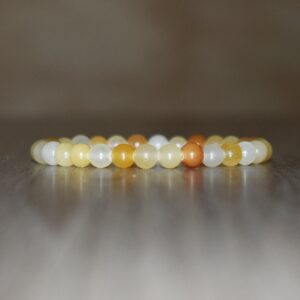 Yellow Aventurine Bracelet, 6mm Gemstone Crystal, Meditation Jewelry