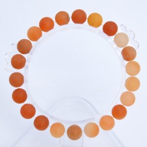 8MM Matte Orange Red Aventurine Beads Bracelet Grade AAA Natural Round Gemstone 7" BULK LOT 1,3,5,10 and 50 (106745h-062)