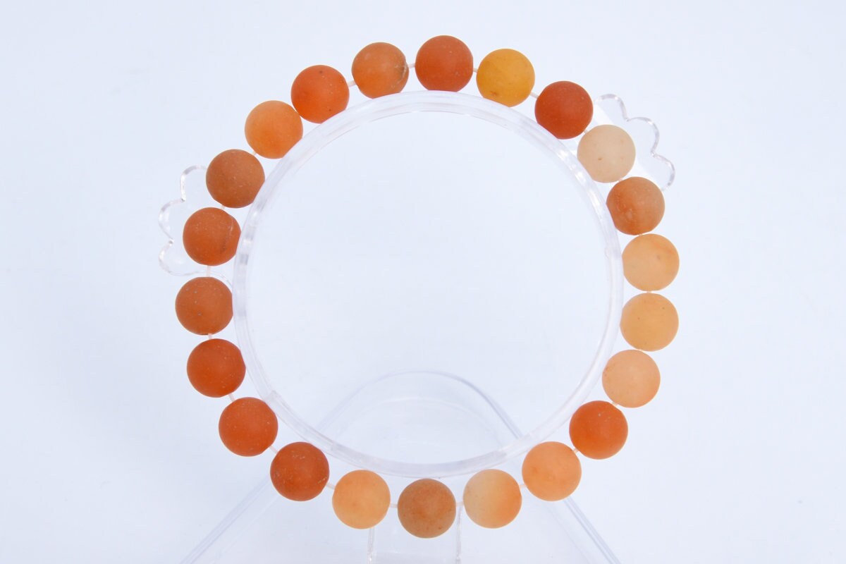 8mm Matte Orange Red Aventurine Beads Bracelet Grade Aaa Natural Round Gemstone 7" Bulk Lot 1,3,5,10 And 50 (106745h-062)