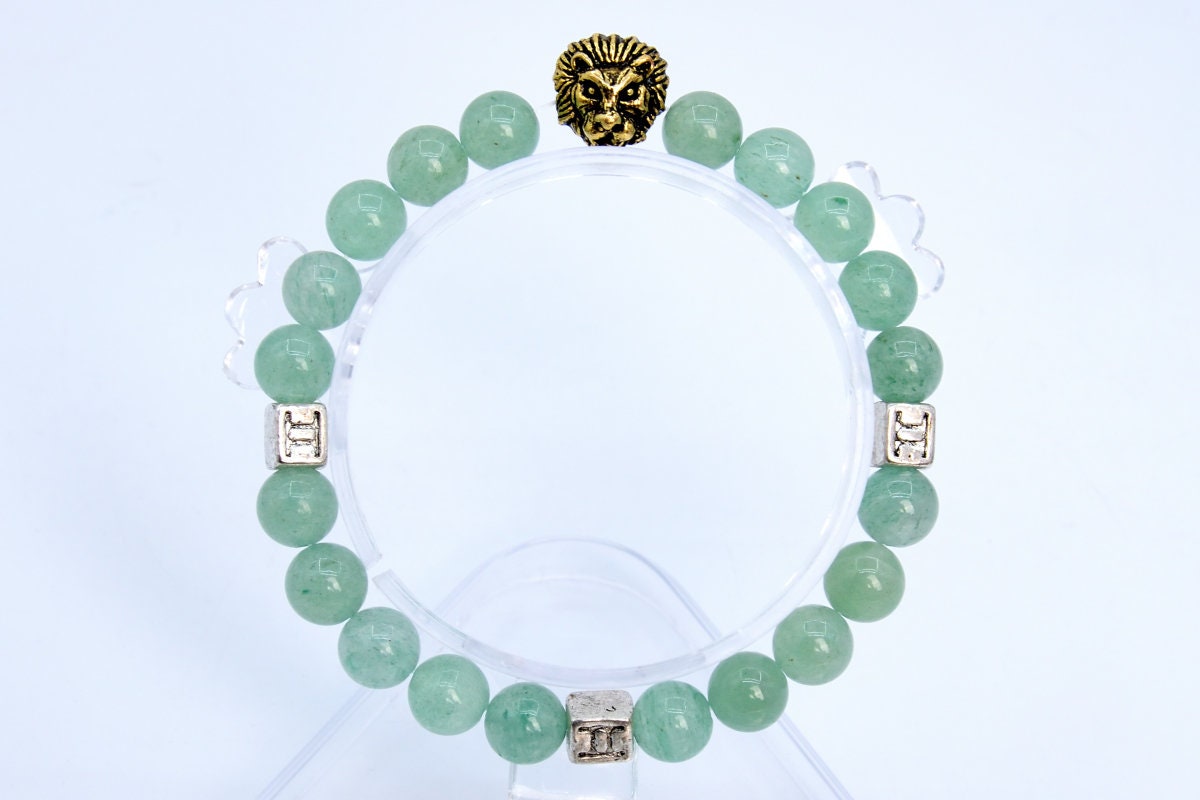 8mm Parsley Bunch Aventurine Beads Bracelet Grade Aaa Genuine Natural Round Gemstone 6" With A Lion Charm Bulk Lot 1,3,5,10,50 (106804h-076)