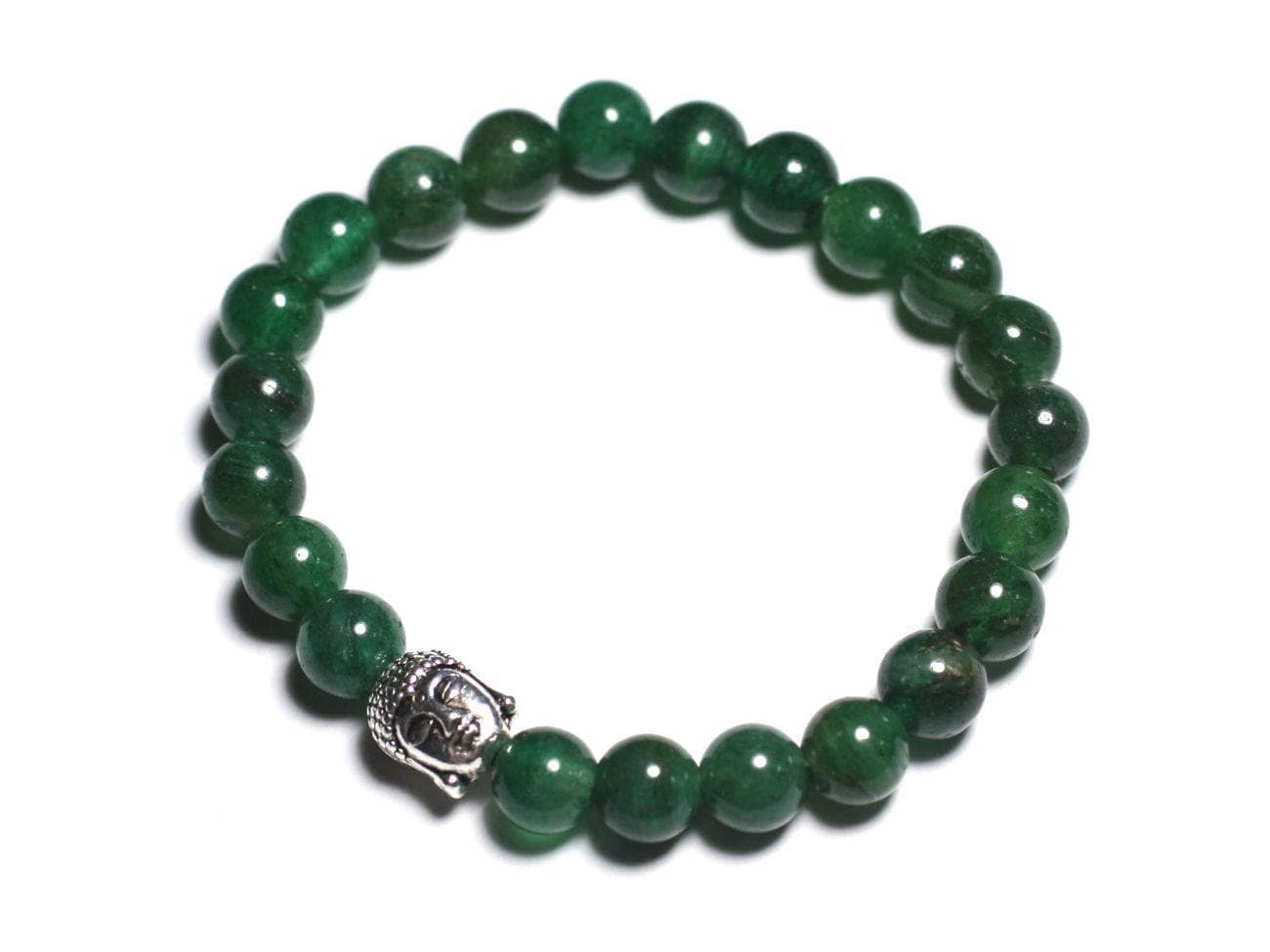 Bracelet Bouddha Et Pierre Semi Précieuse - Aventurine Vert Foncé