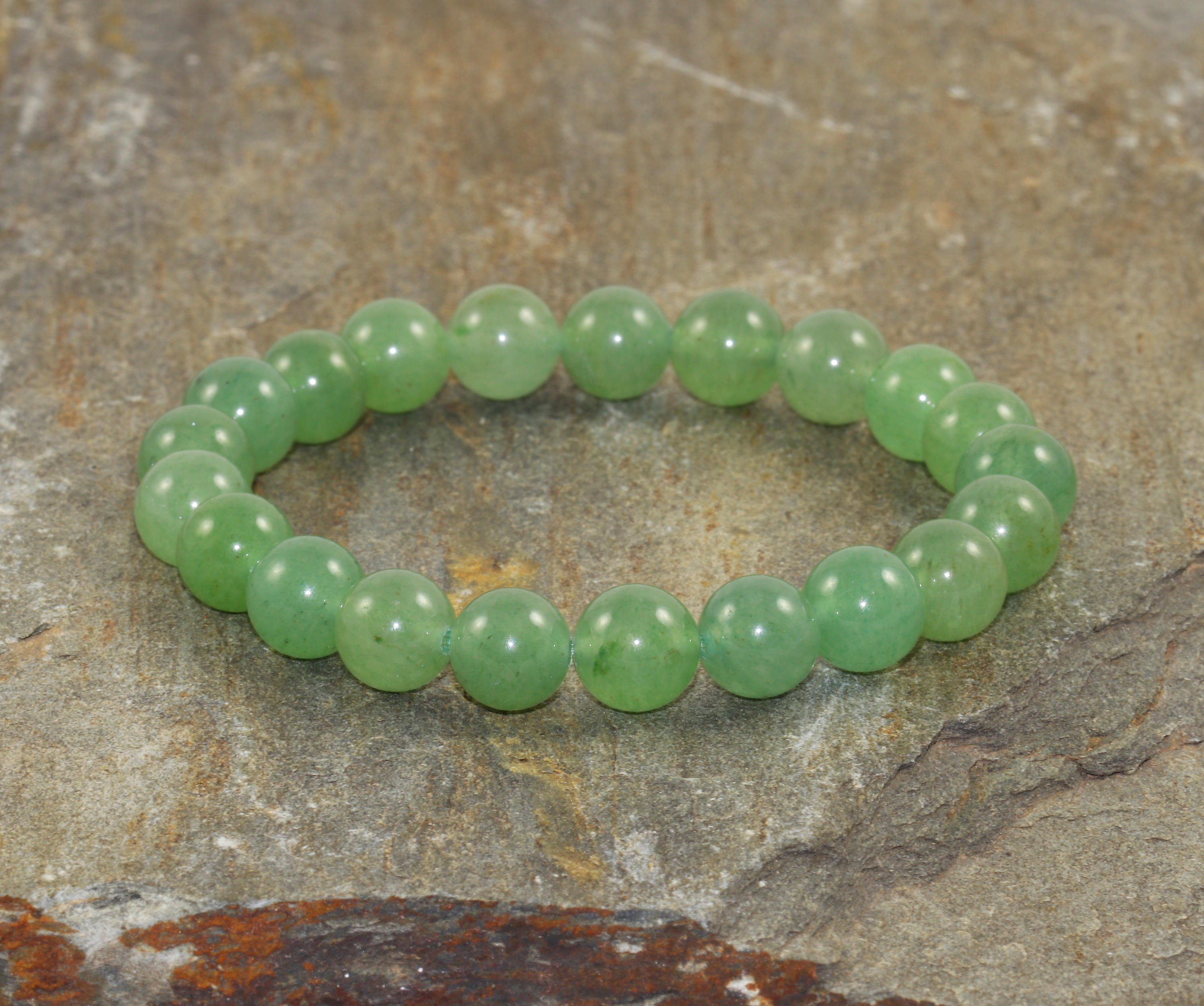 Green Aventurine Bracelet: 8mm Wrist Mala Beads, Heart Chakra
