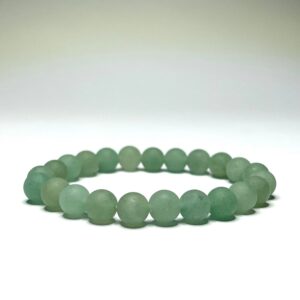 Green Aventurine Crystal Bracelet, 8mm Matte Beaded Bracelet
