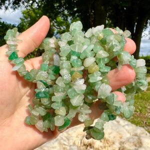 Green Av Bracelet Chip Crystal Bracelet Wealth & Opportunity Gemstone Aventurine Jewelry Transition Stone Healing Crystal Green Healing Gems