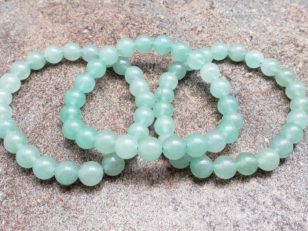 Green Aventurine Bracelet, Gemstone Bracelet, 7 Inch