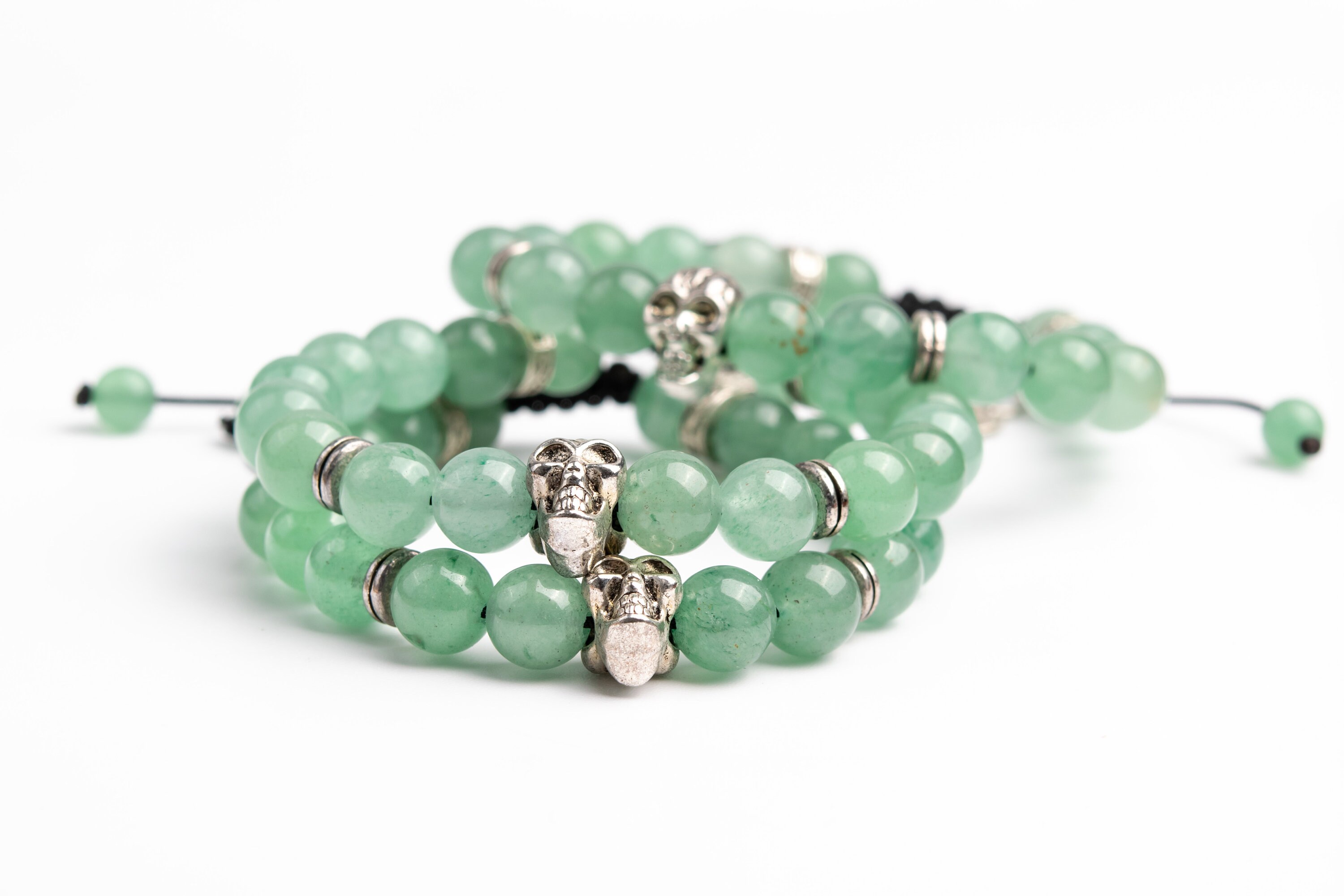 Natural Parsley Bunch Aventurine Gemstone Grade Aaa Round 8mm Bracelet With A Skull Charm Natural Parsley Bunch Aventurine Gemstone Grade Aaa Round 8mm Bracelet With A Skull Charm