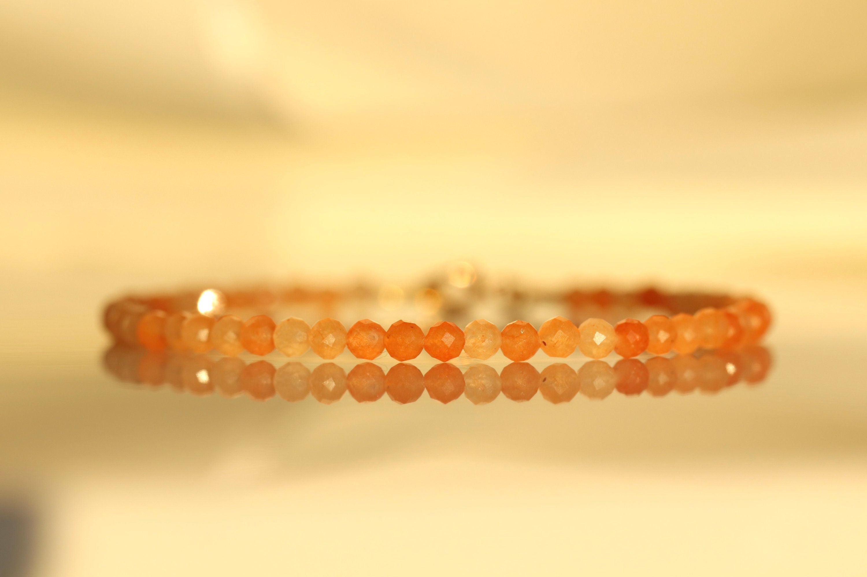 Orange Aventurine Bracelet • 3mm • Sacral Chakra Healing • Joy • Creativity • Confidence • Gift For Her