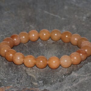 Orange Adventurine Beaded Bracelet 8.5mm Orange Aventurine Stone Bead Bracelet Handmade Orange Adventurine Stacking Bracelet Gift Bracelet