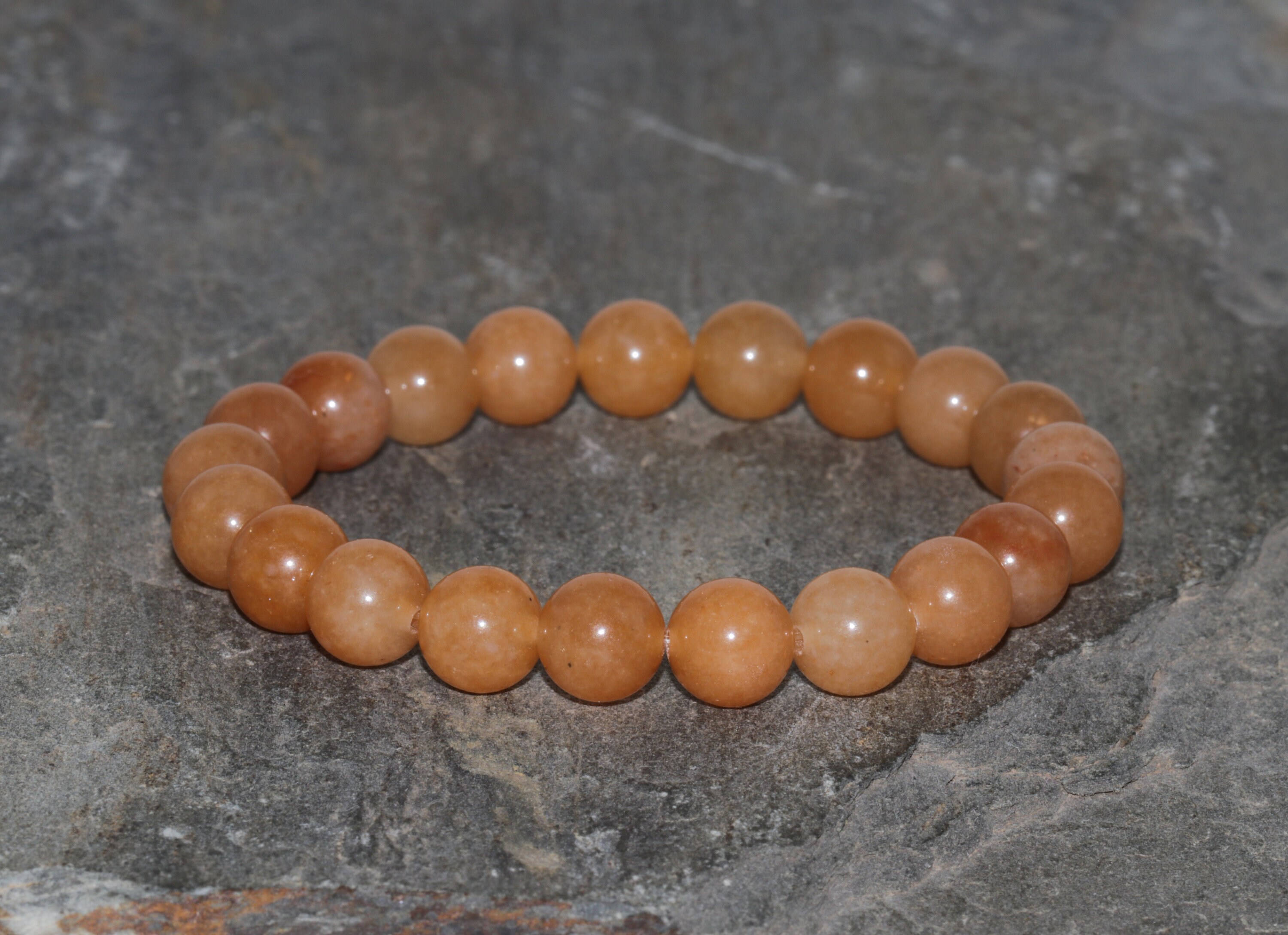 Orange Adventurine Beaded Bracelet 8.5mm Orange Aventurine Stone Bead Bracelet Handmade Orange Adventurine Stacking Bracelet Gift Bracelet