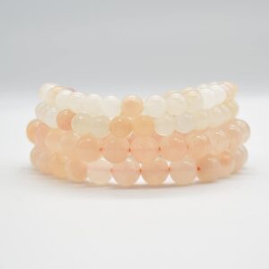 Pink Aventurine Gemstone Round Beads Bracelet Sample Strand - 6mm Or 8mm Sizes - 7.5" Long