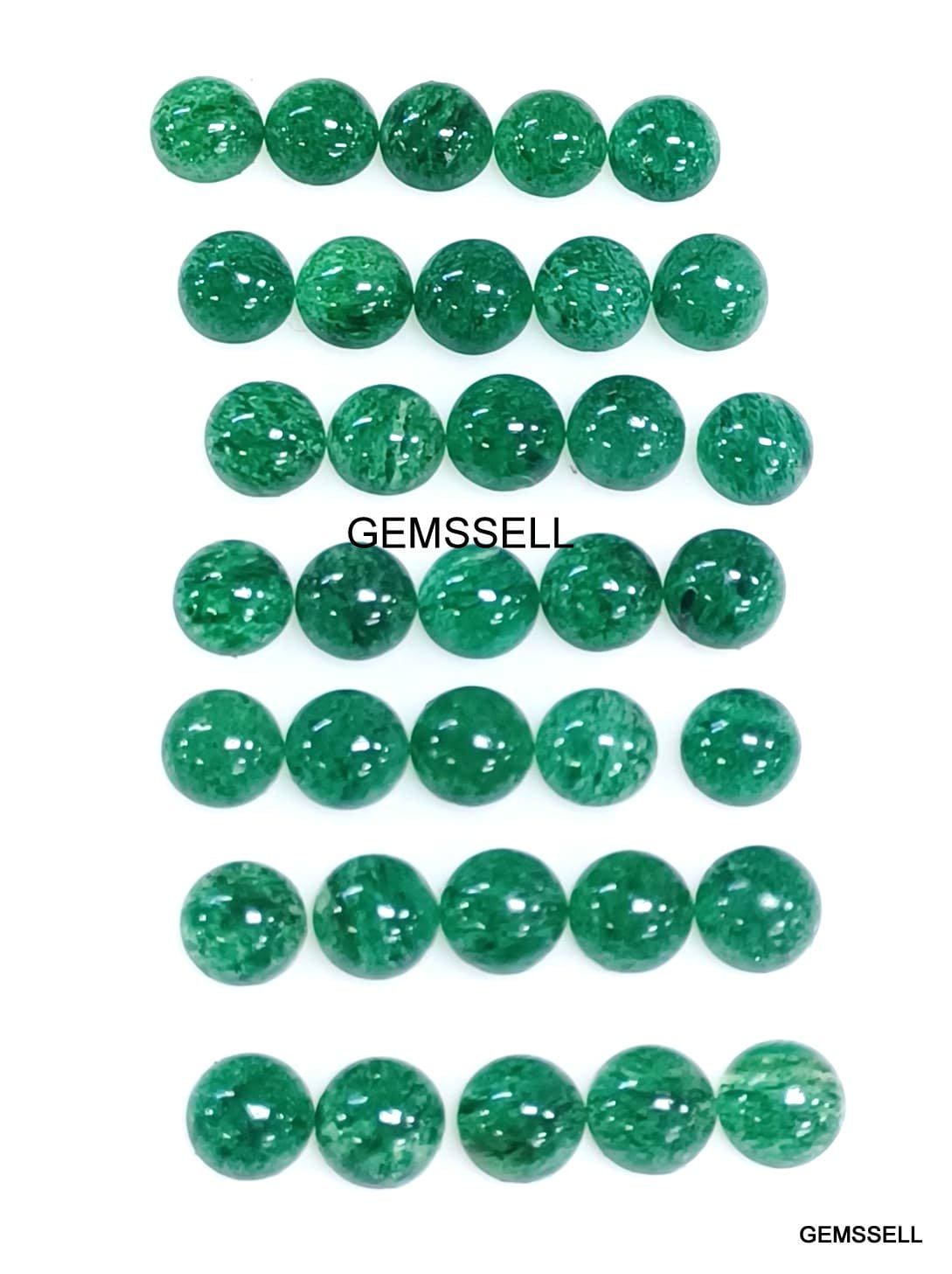 10 Green Aventurine 6mm Round Cabochon Gemstones: Aaa Quality