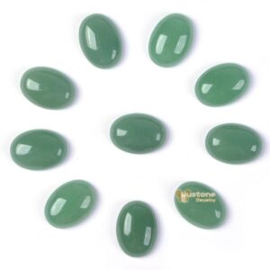 18mm Green aventurine gemstone oval cab cabochon 18mm Green aventurine gemstone oval cab cabochon