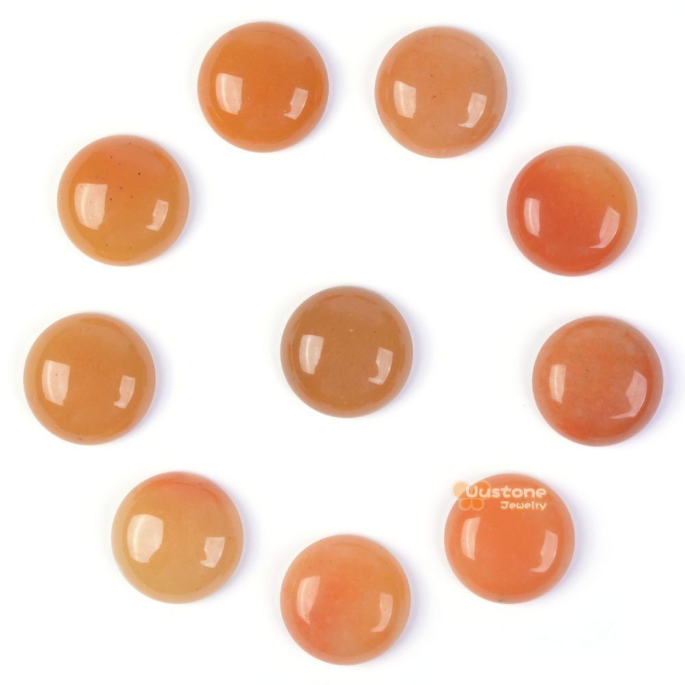 18mm Orange Aventurine Gemstone Round Cab Cabochon 18mm Orange Aventurine Gemstone Round Cab Cabochon