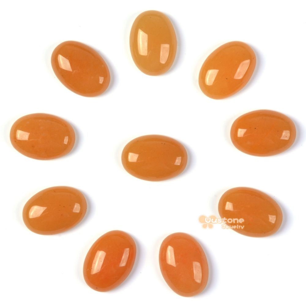 18mm Orange Aventurine Gemstone Oval Cab Cabochon
