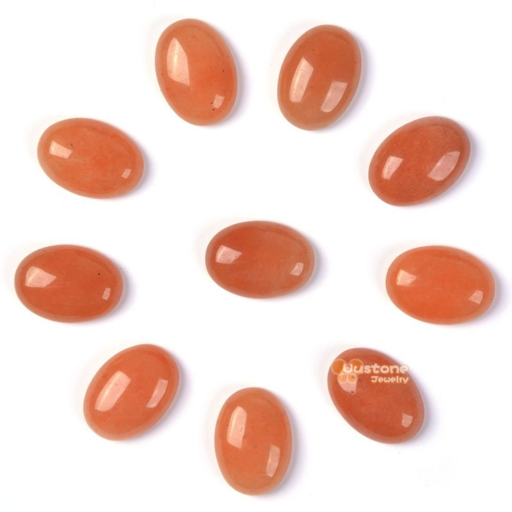 18mm Orange Aventurine Gemstone Oval Cab Cabochon