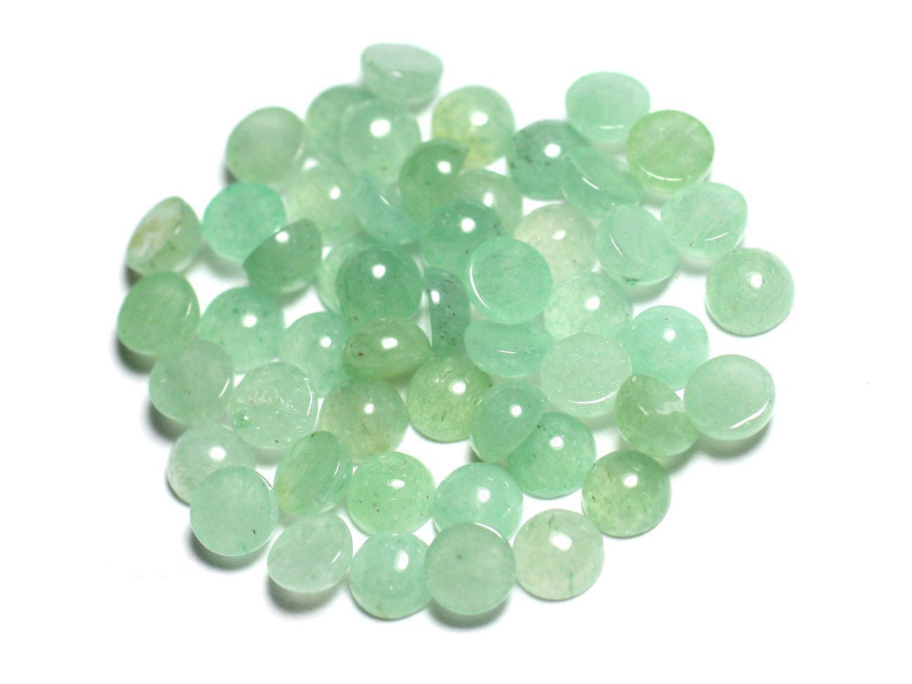 1pc - Cabochon Pierre Aventurine Verte Rond 12mm - 7427039742146