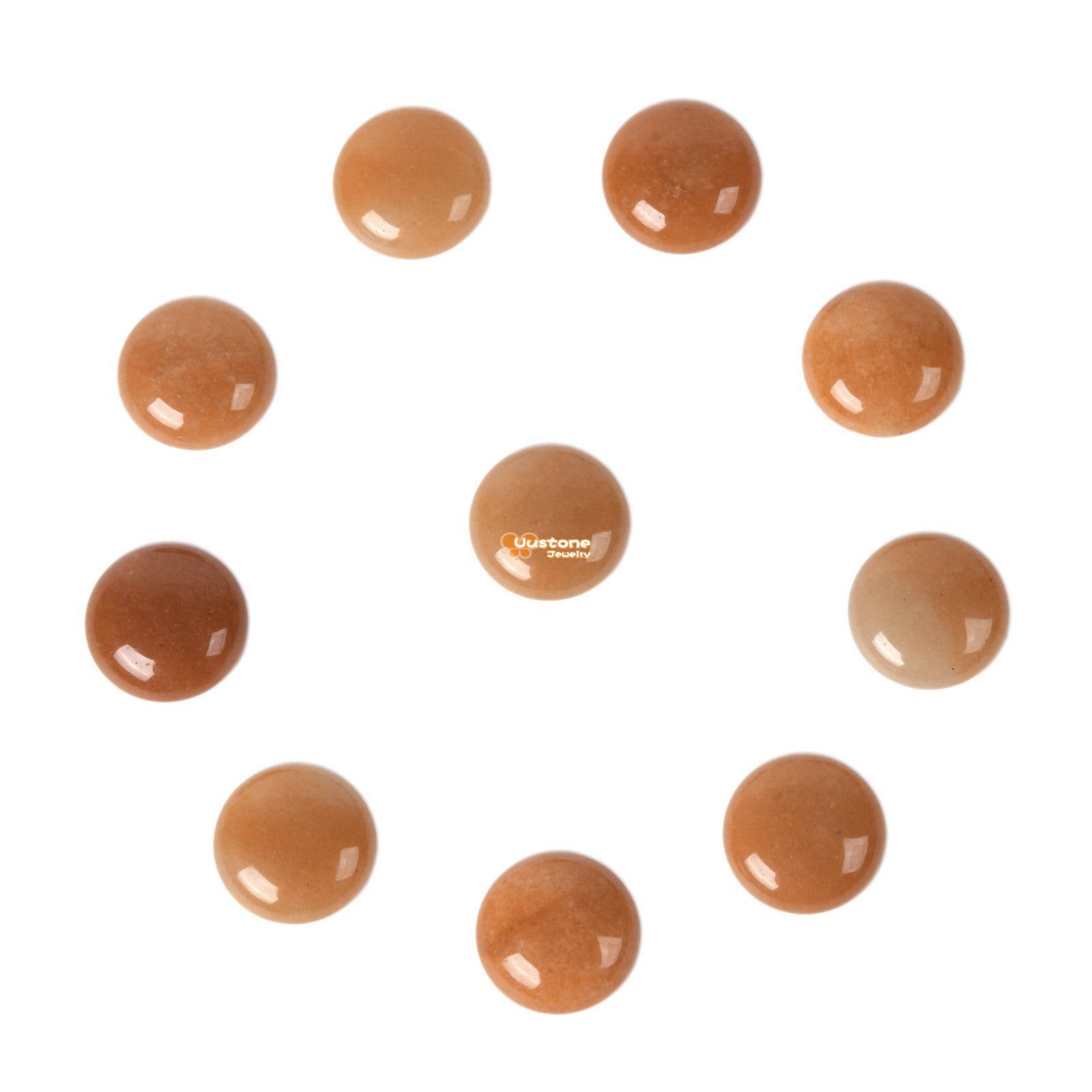 20mm Orange Aventurine Gemstone Round Cab Cabochon
