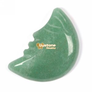 35mm Carved Green Aventurine Moon Face Flatback CAB Cabochon Crystal Gemstones Hand Polished Bead 35mm Carved Green Aventurine Moon Face Flatback CAB Cabochon Crystal Gemstones Hand Polished Bead