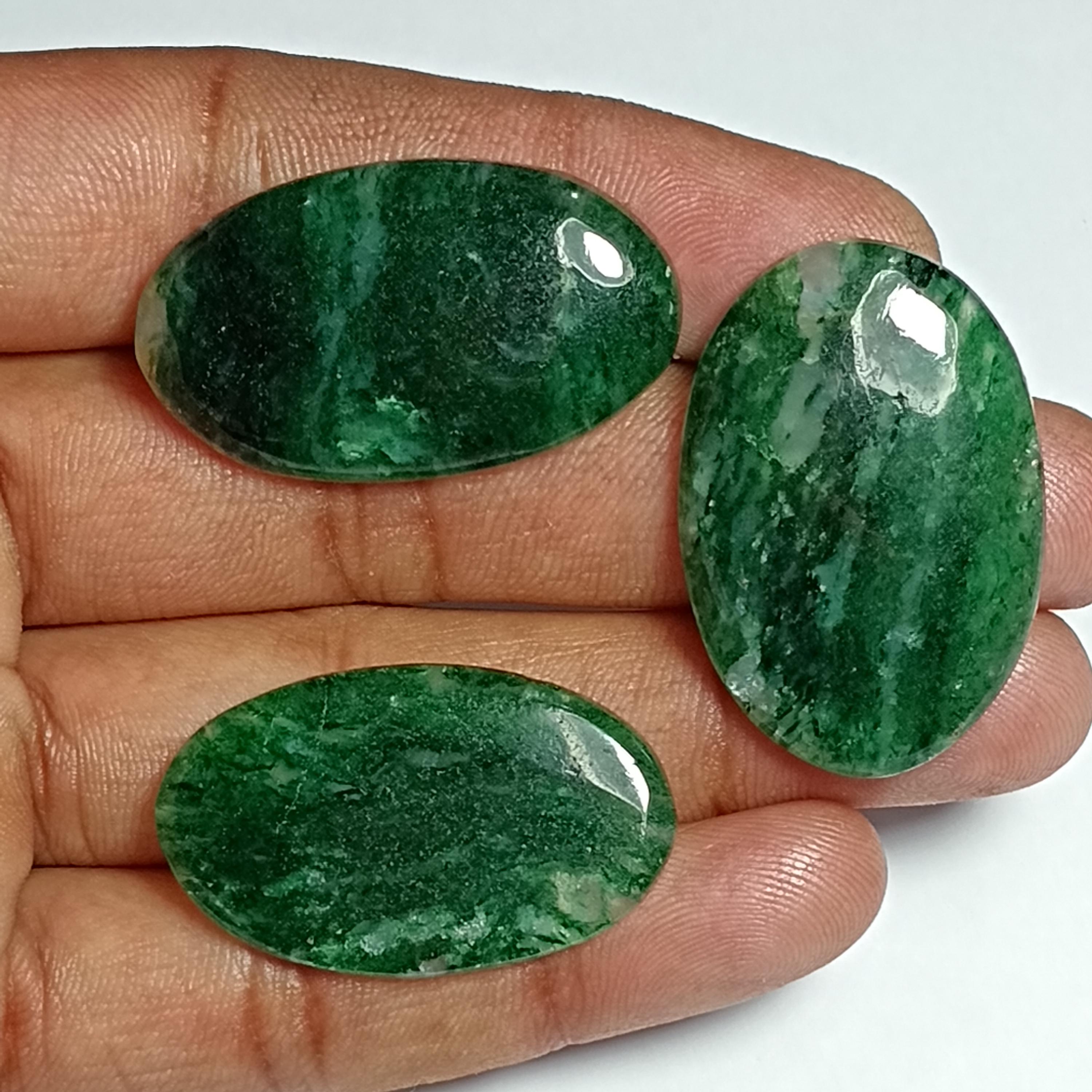 8pcs. Natural Green Aventurine Lot Cabochon For Jewelry Making 101cts.