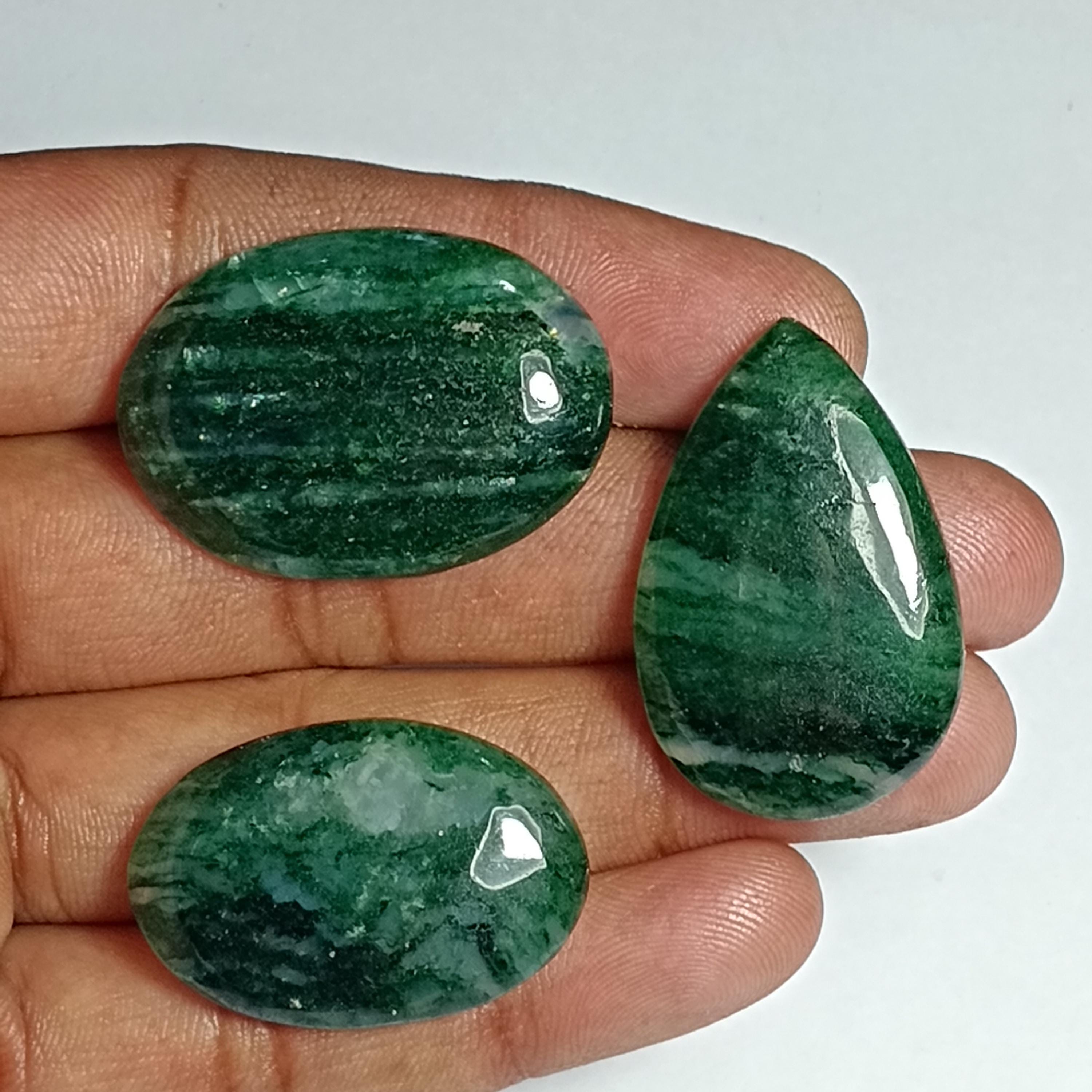 8pcs. Natural Green Aventurine Lot Cabochon For Jewelry Making 112cts.