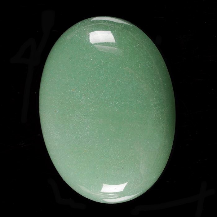 G2475 40mm Green Aventurine Oval Flatback Cab Cabochon