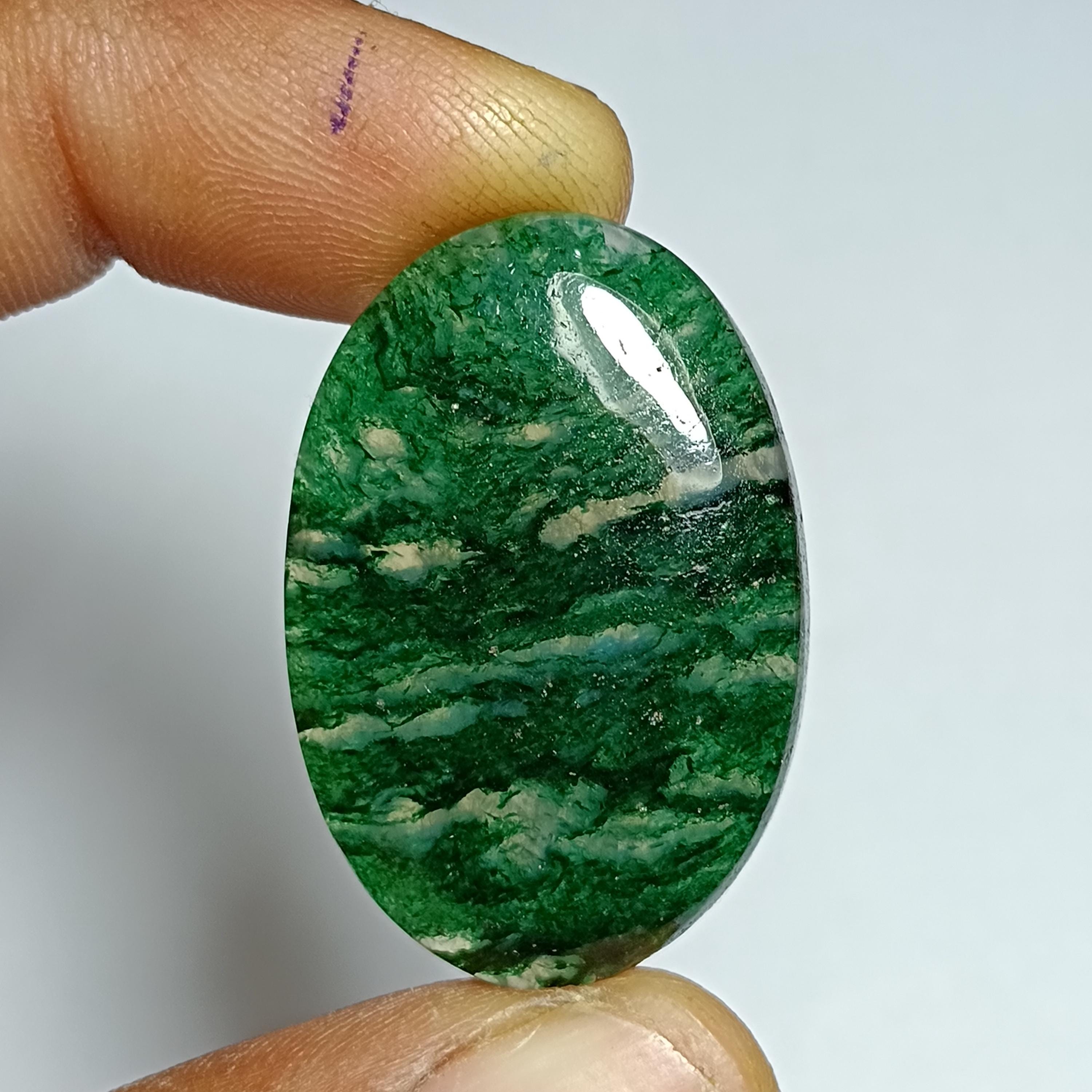 Natural Green Aventurine Cabochon For Jewelry Making (35x23mm)