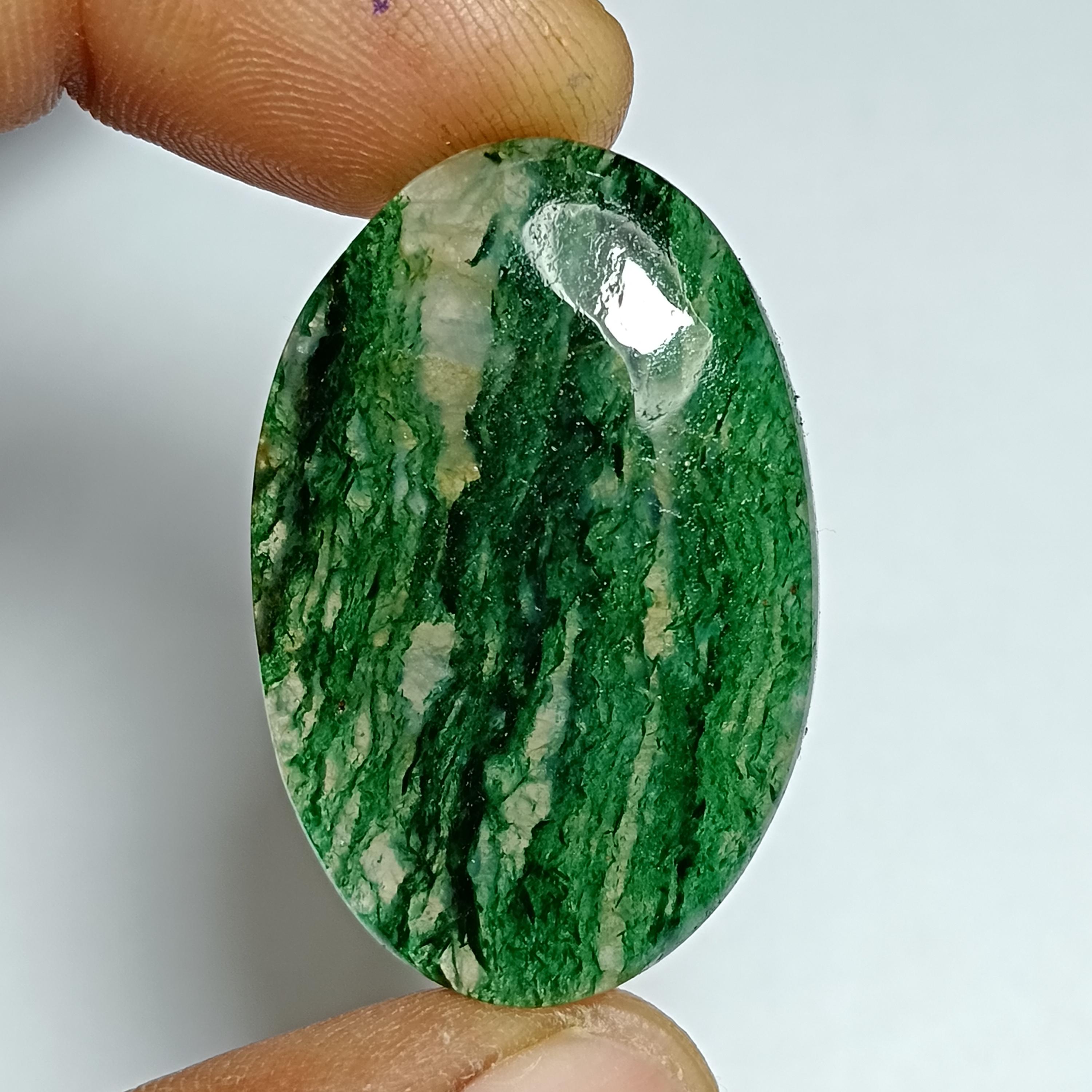 Natural Green Aventurine Cabochon, Gemstone Jewelry Making (38x25 Mm)