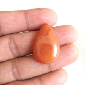 Orange Aventurine Cabochon Gemstone: Pear Shape Pendant (30x19x6 Mm, 25.4 Carat Orange Aventurine Cabochon Gemstone: Pear Shape Pendant (30x19x6 Mm, 25.4 Carat