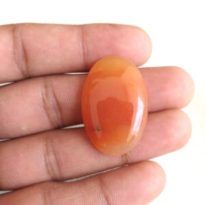 Orange Aventurine Cabochon: Oval Gemstone Pendant (33x22x6 Mm, 33 Carat Orange Aventurine Cabochon: Oval Gemstone Pendant (33x22x6 Mm, 33 Carat