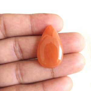 Orange Aventurine Pear Cabochon: 22.2 Carat Gemstone (31x19x5 Mm Orange Aventurine Pear Cabochon: 22.2 Carat Gemstone (31x19x5 Mm