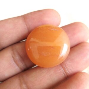 Orange Aventurine Cabochon: Round Gemstone For Pendant (27x7 Mm, 38.3 Carat) Orange Aventurine Cabochon: Round Gemstone For Pendant (27x7 Mm, 38.3 Carat)