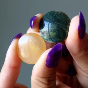 Aventurine Cabochon Pair Puffy Green Orange Abundance Coins Aventurine Cabochon Pair Puffy Green Orange Abundance Coins