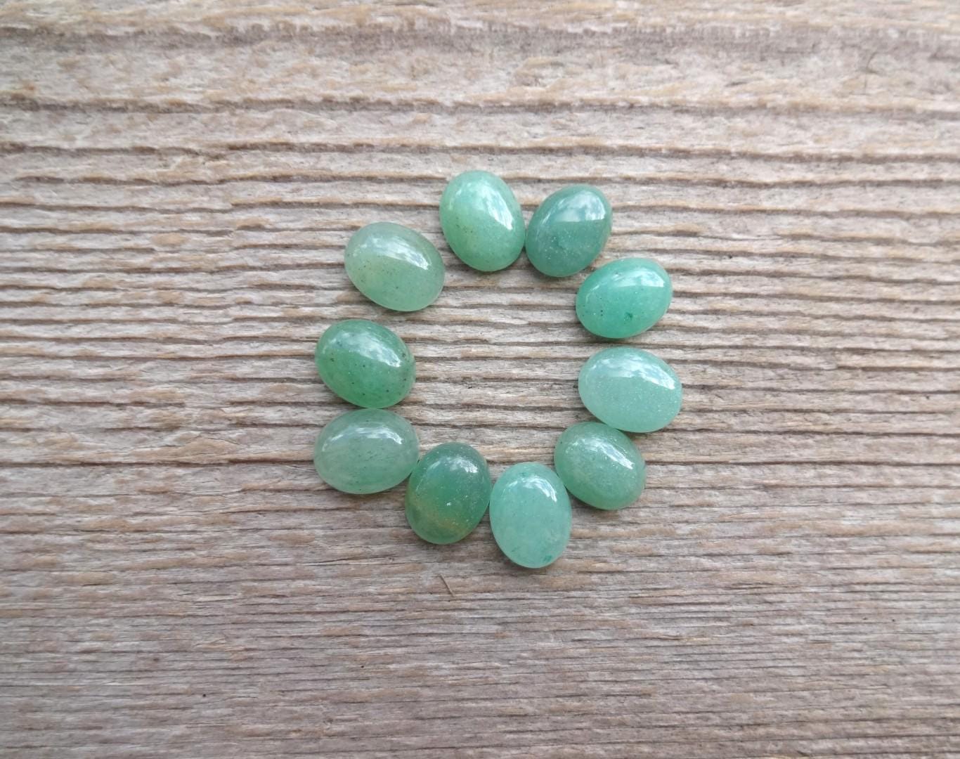 Small Green Aventurine Cabochon 10x8mm, Small Oval Gemstone Cabochon, Cabochon For Ring, Earrings, Natural Green Cabochon For Jewelry Making