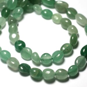 10pc - Perles Pierre - Aventurine Verte Nuggets Olives Ovales 4-10mm - 7427039731225