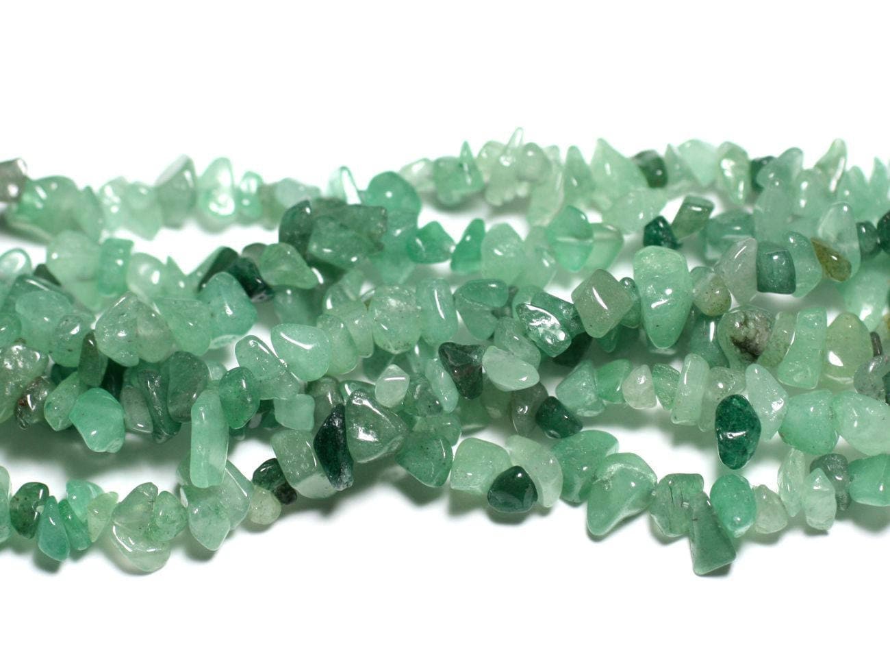110pc Environ - Perles Pierre Aventurine Rocailles Chips 4-10mm Vert Clair - 7427039736039
