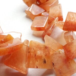 12-21mm Aventurine Rough Beads, Raw Red Aventurine Nugget Beads, Aventurine For Bracelet, Aventurine For Jewelry 44 Pcs In 10 Inches - Ks145
