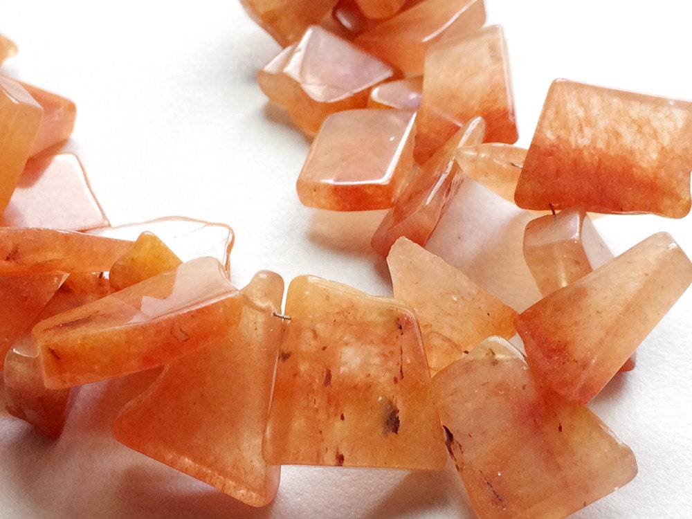 12-21mm Aventurine Rough Beads, Raw Red Aventurine Nugget Beads, Aventurine For Bracelet, Aventurine For Jewelry 44 Pcs In 10 Inches - Ks145