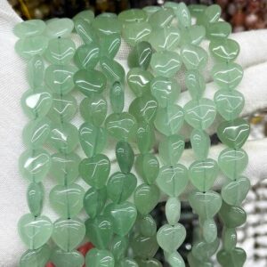 13mm Natural Heart Shape Green Aventurine Nugget Beads, Natural Averturine Heart Shape Beads Wholesale Bulk Supply,15 Inche