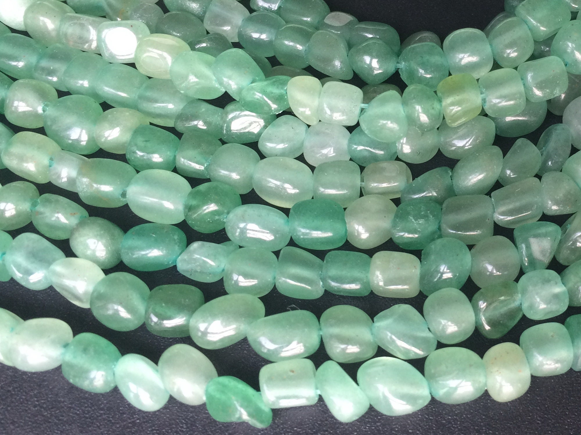 15.5" 3~5mm Natural Green Aventurine Pebbles Beads, Potato Beads, Small Nugget Beads Yglf