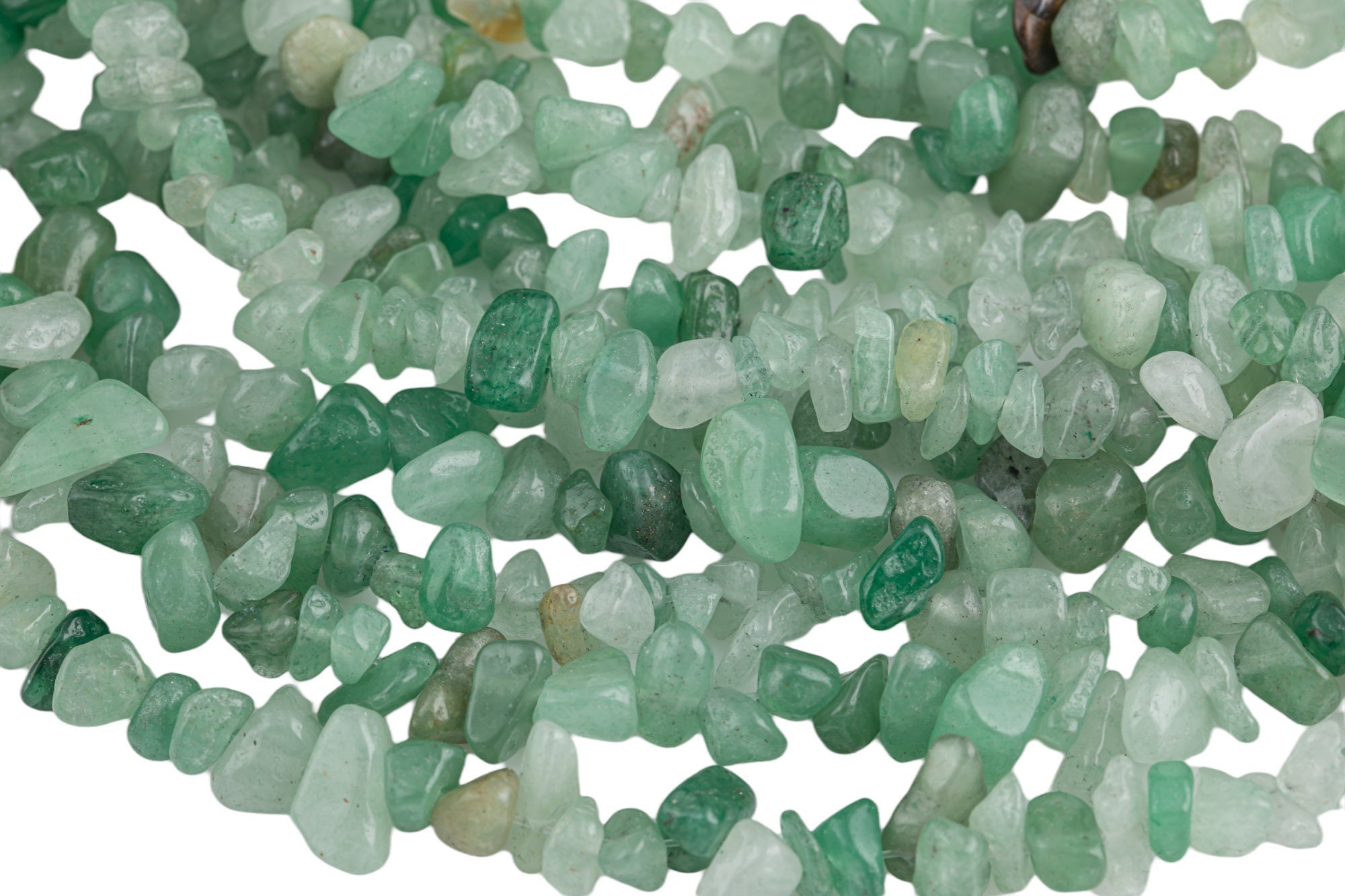 30"-32" Natural Green Aventurine Chips Beads 6mm - 8mm - 32 Inch Strand Gemstone Beads