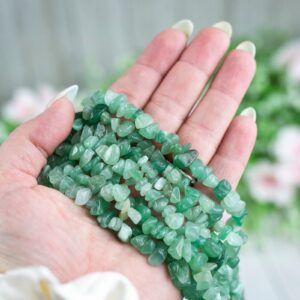 30" Natural Green Aventurine Crystal Chip Beads 6mm - 8mm - Double Length Strand Gemstone Beads