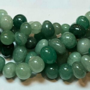 Freeform Aventurine nuggets. Full 15" strand of 10-12mm Aventurine semi-round nuggets, approx. 54 beads per strand. Irregular potato shape.