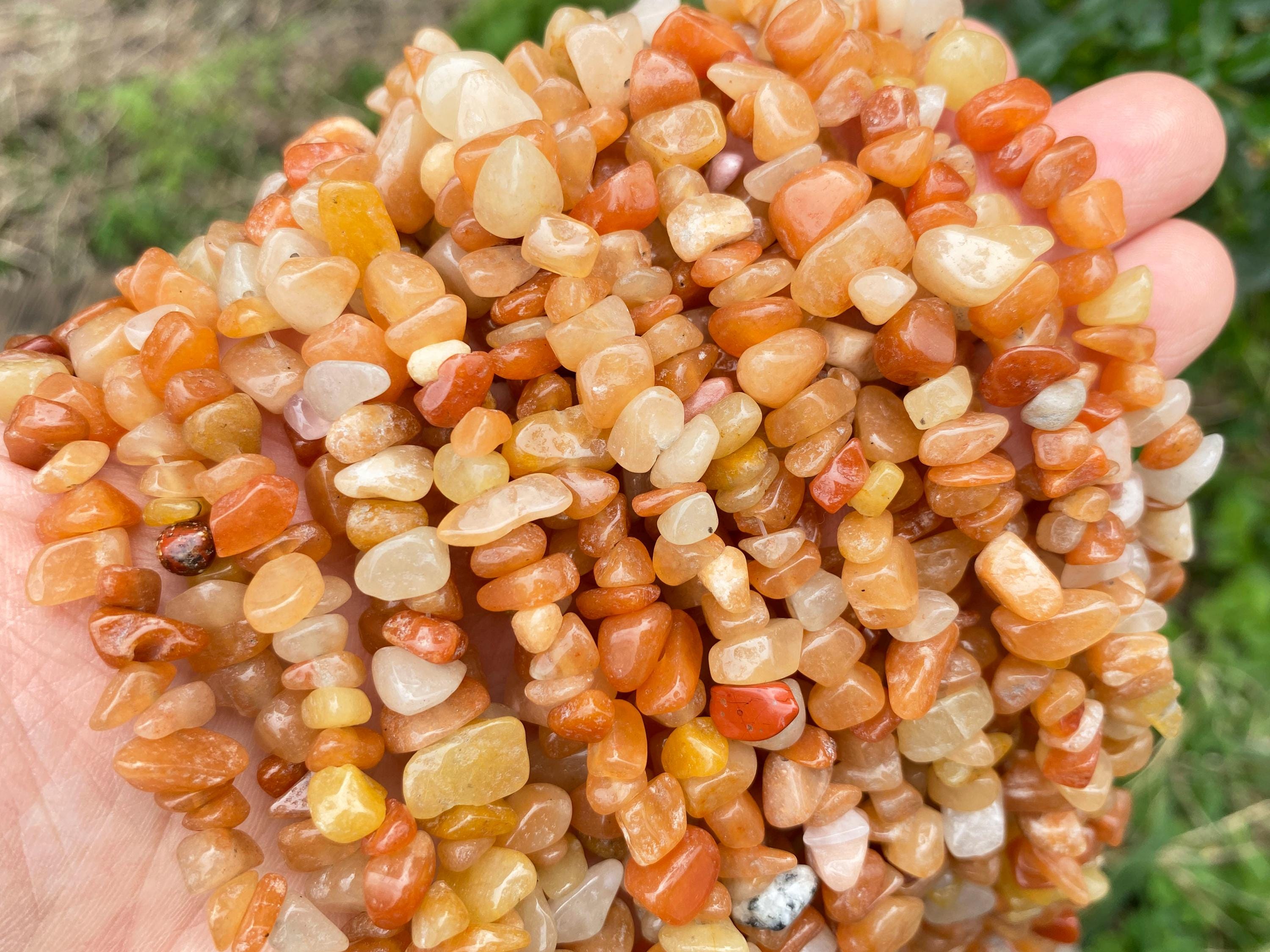 Full 32' Natural Orange Aventurine 5~10mm Size Chip Beads,bracelets/neckalce For Jewelry Making Beads,gemstone Freeform Chip Nugget Beads.