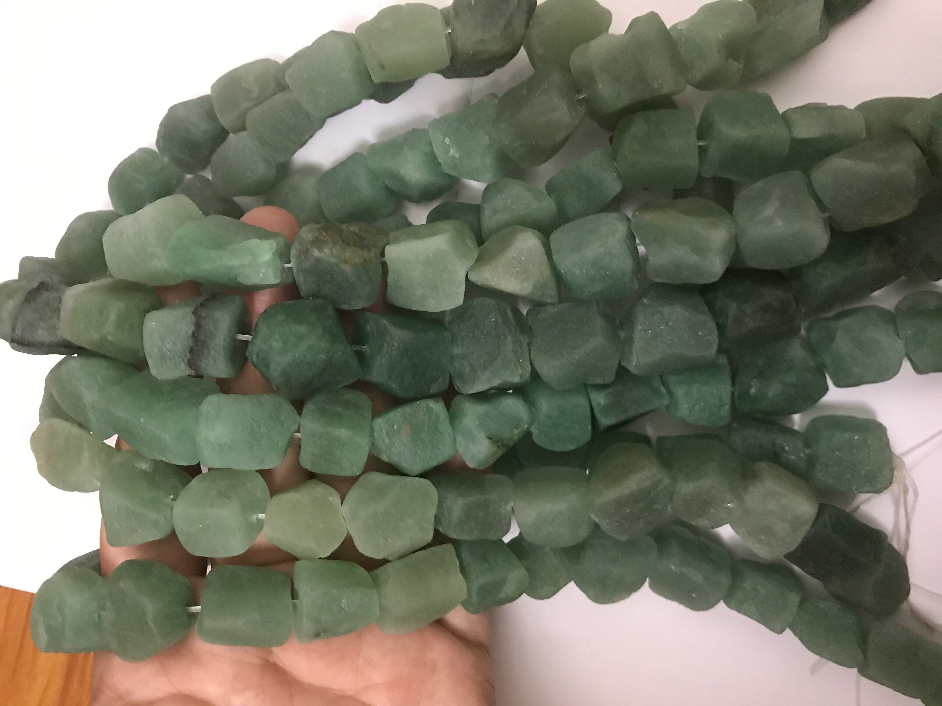 Natural Aventurine 10 - 16 Mm Raw Nuggets Genuine Loose Green Freeshape Beads 15 Inch Jewelry Supply Bracelet Necklace Material Support