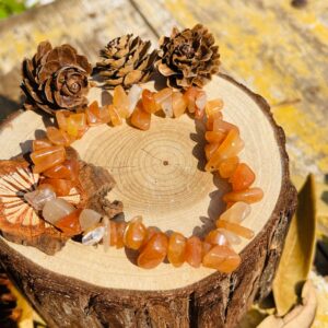Natural Orange Aventurine Chip Bracelet,healing Braclet,stretchy Chip Beads Bracelet,chip Stretchy String Bracelet.7.5 Inches Bracelet.