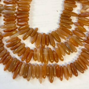 Natural Red Aventurine (3-6)x(8-16)mm Nugget Gemstone Bead--15.5 inch strand