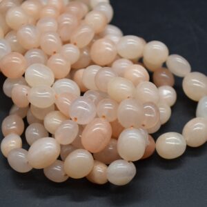 Pink Aventurine Gemstone Pebble Tumblestone Nugget Beads - 7mm - 10mm - 15" Strand