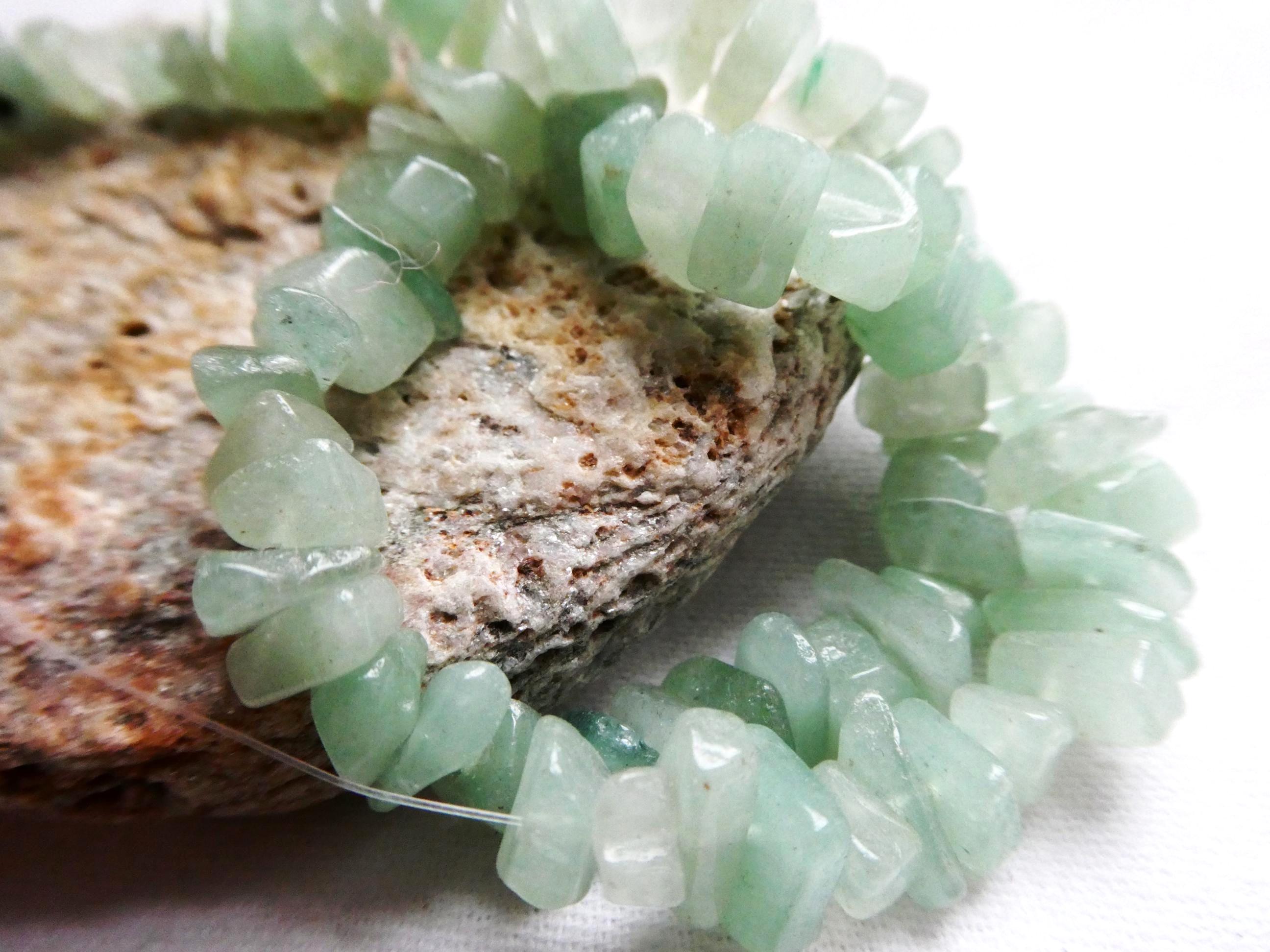 Raw Green Aventurine Crystals 5-8mm Beads- 4in,6in Strand Gemstone- Crafts Beads-jewelry Making
